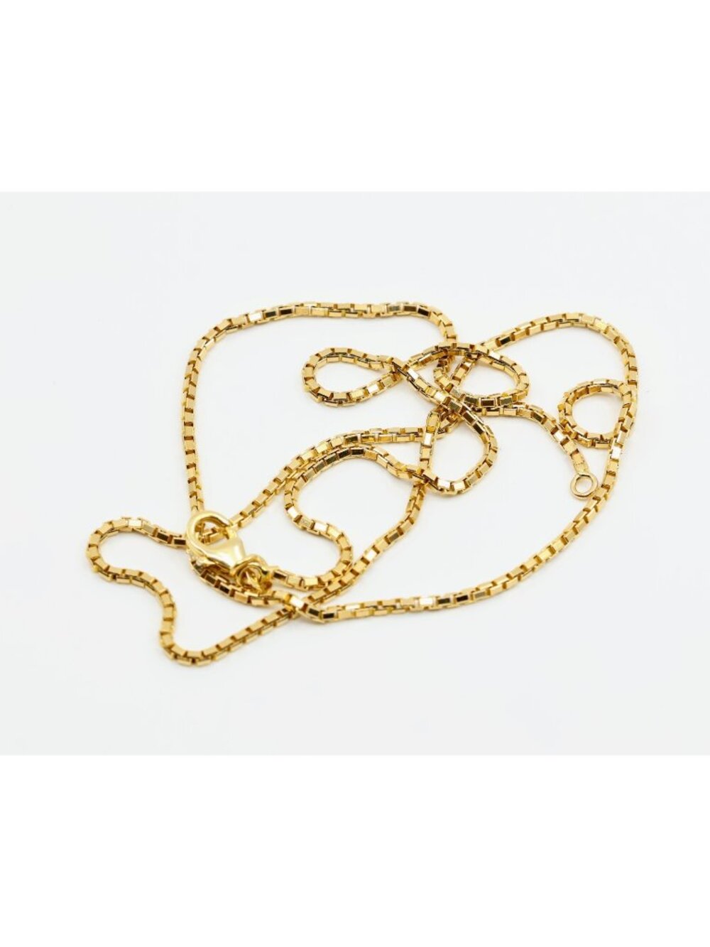 Unique 14K Karat Solid Yellow Gold Designer Box Link Chain Necklace - 22.25" L